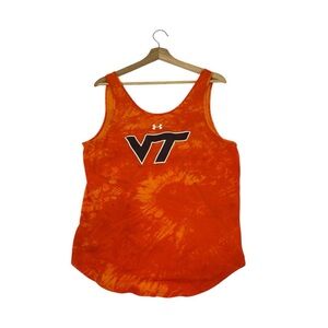 Under Armour VT Hokies Tank Top Women’s Medium Orange Tie Dye College Football